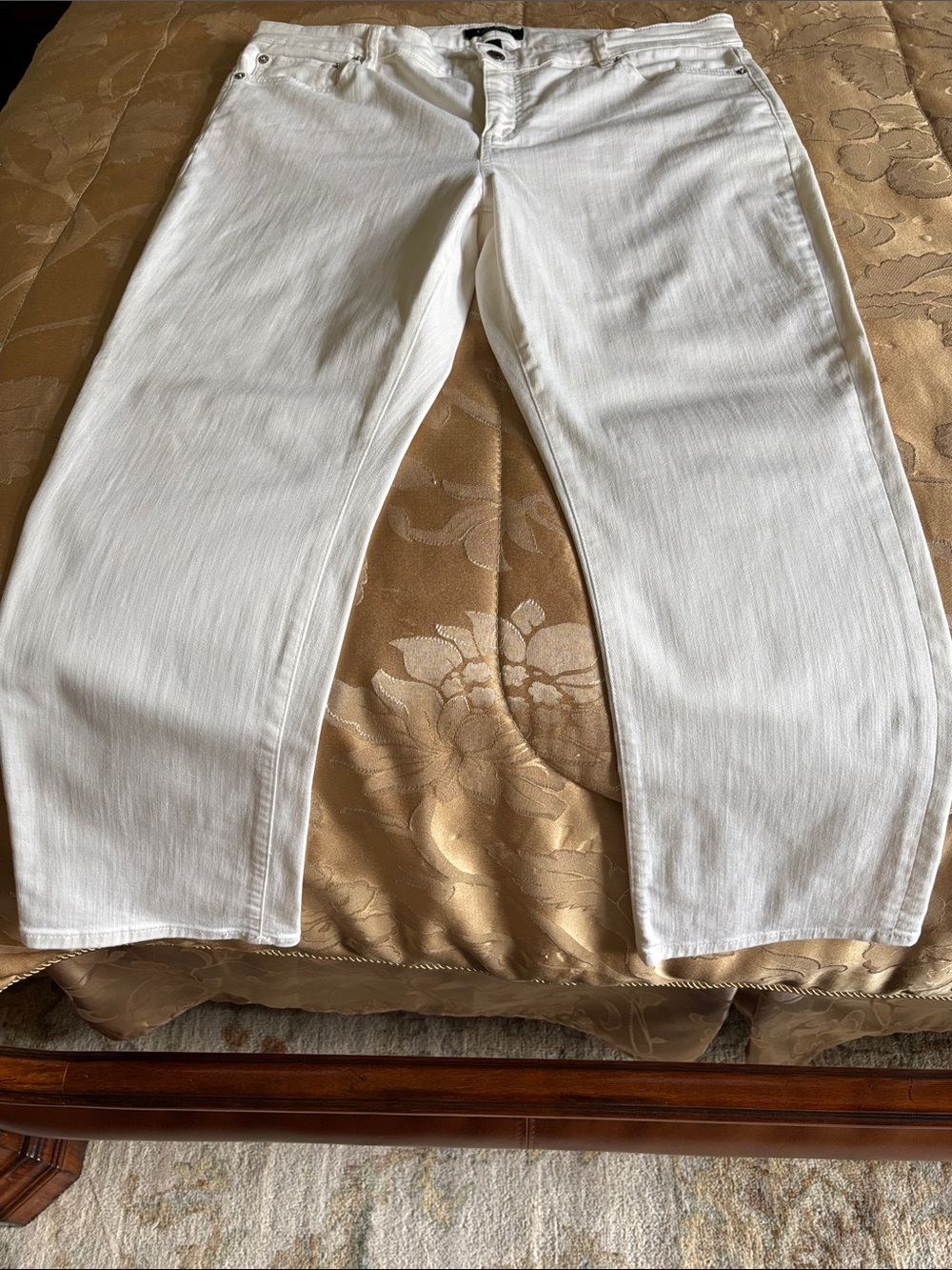 Lauren Ralph Lauren White High-Rise Straight-Leg Jeans